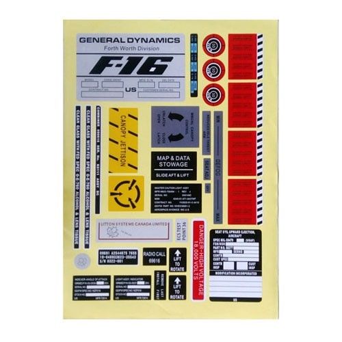 F-16 Cockpit Sticker Set